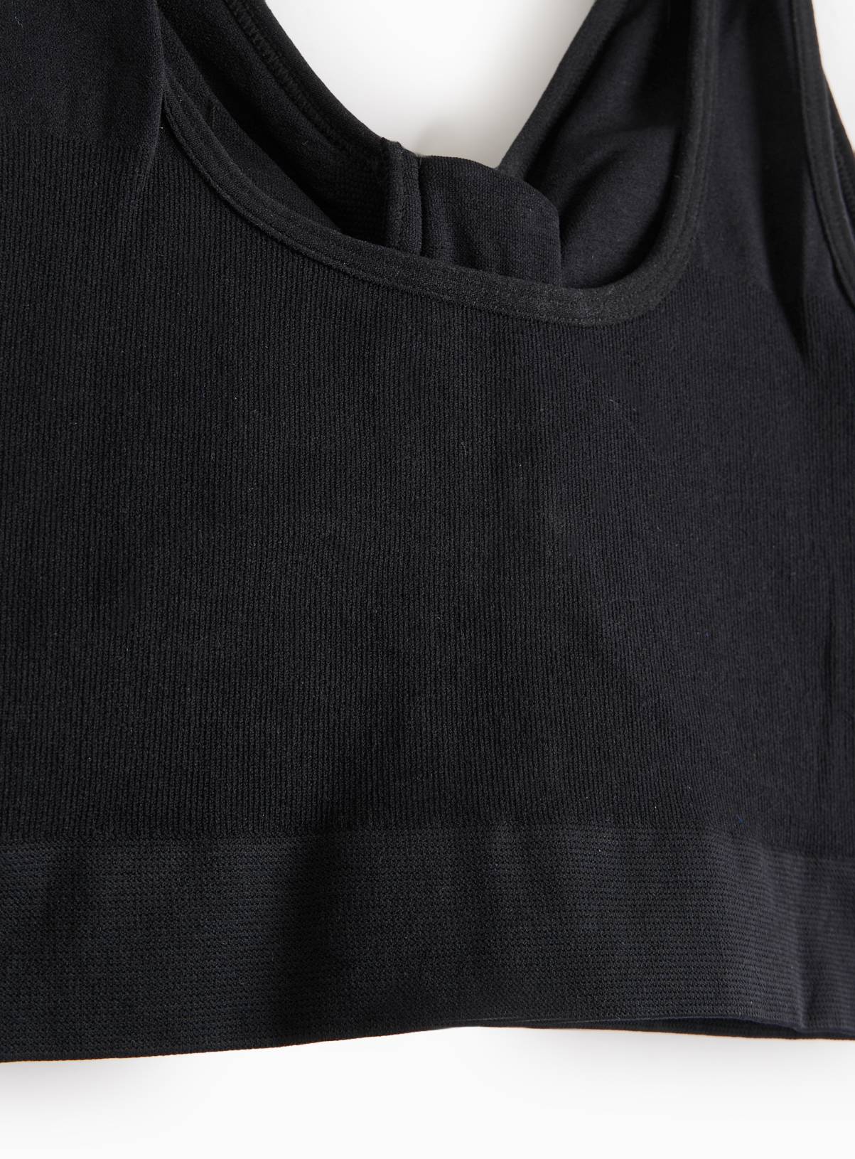 Black Seamless Stretch Zip Front Crop Top XXXL - Image 3