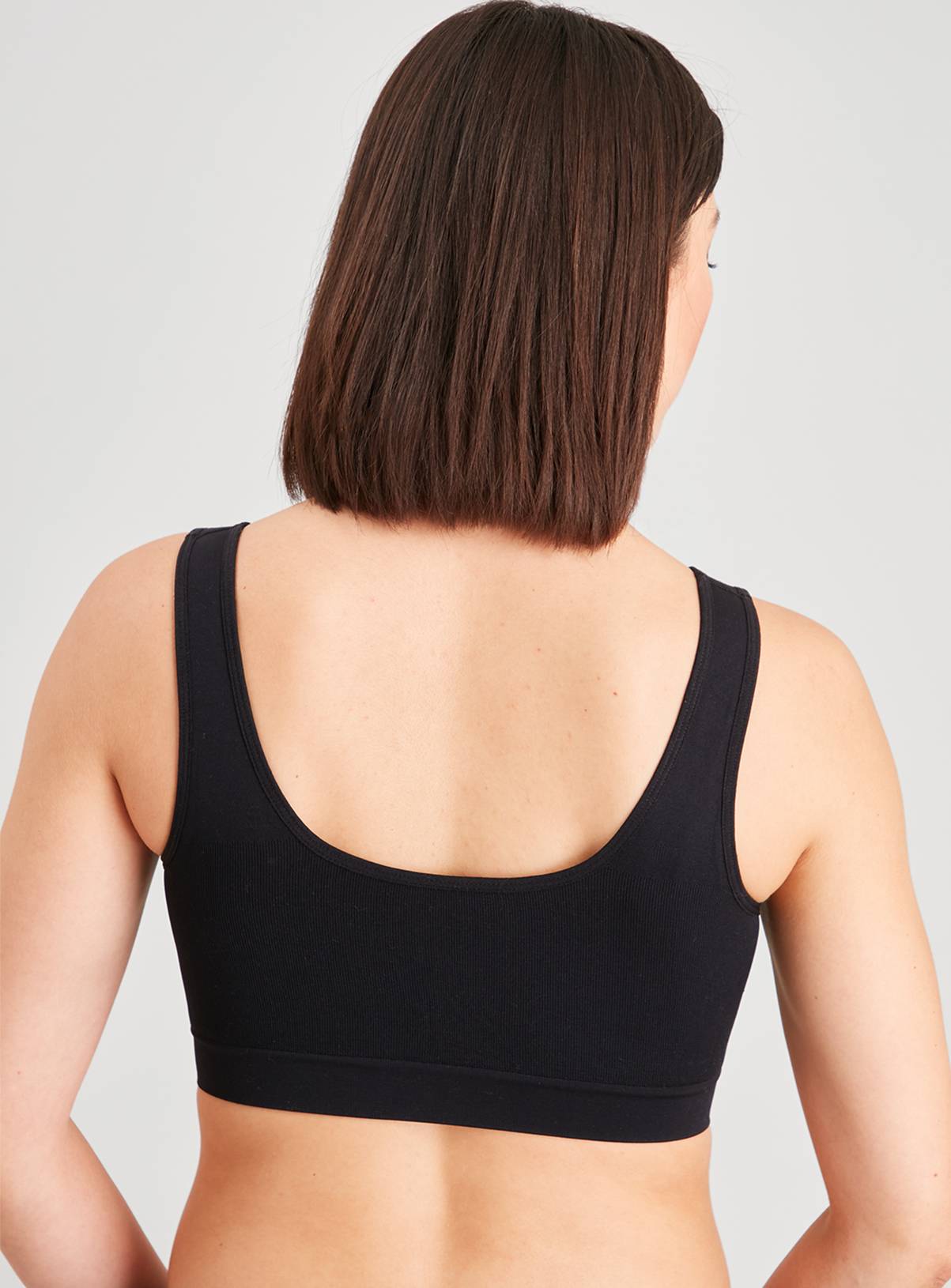 Black Seamless Stretch Zip Front Crop Top XXXL - Image 5