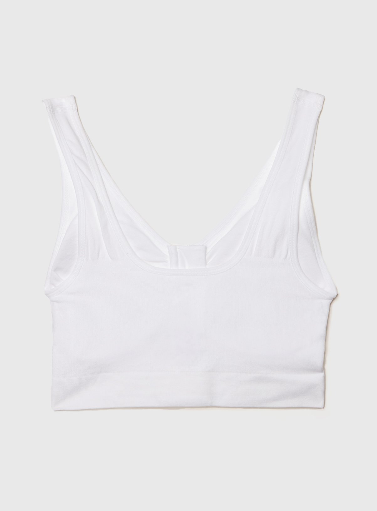 White Seamless Stretch Zip Front Crop Top S - Image 3 thumbnail