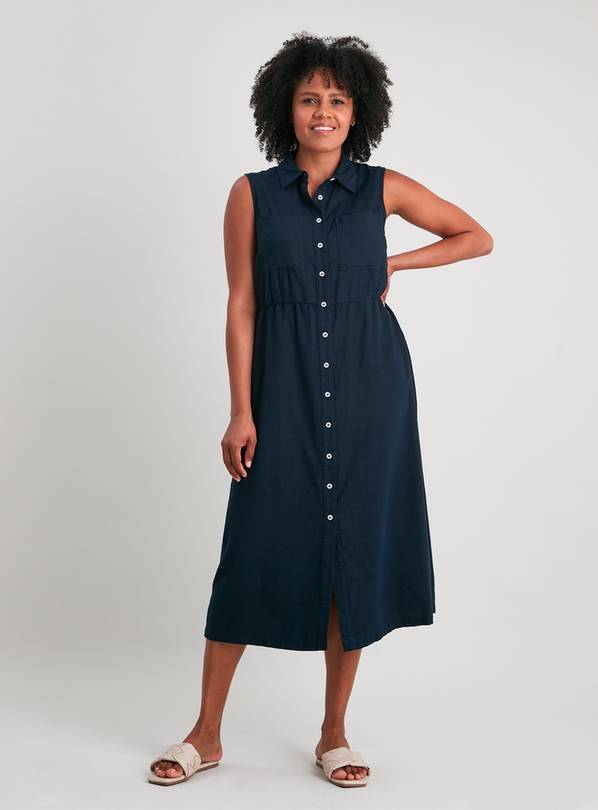 Navy sleeveless shirt outlet dress