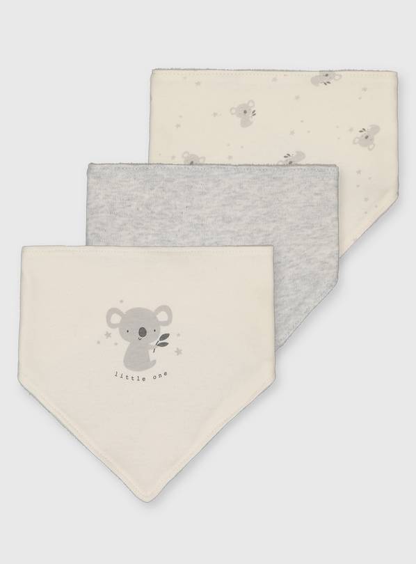 Cream Koala Hanky Bibs 3 Pack One Size