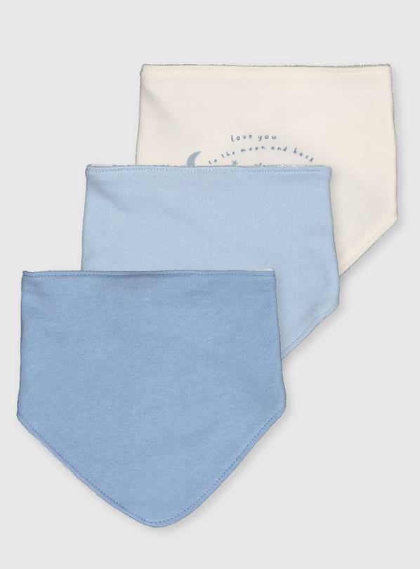 Blue & White Rocket Hanky Bibs 3 Pack One Size