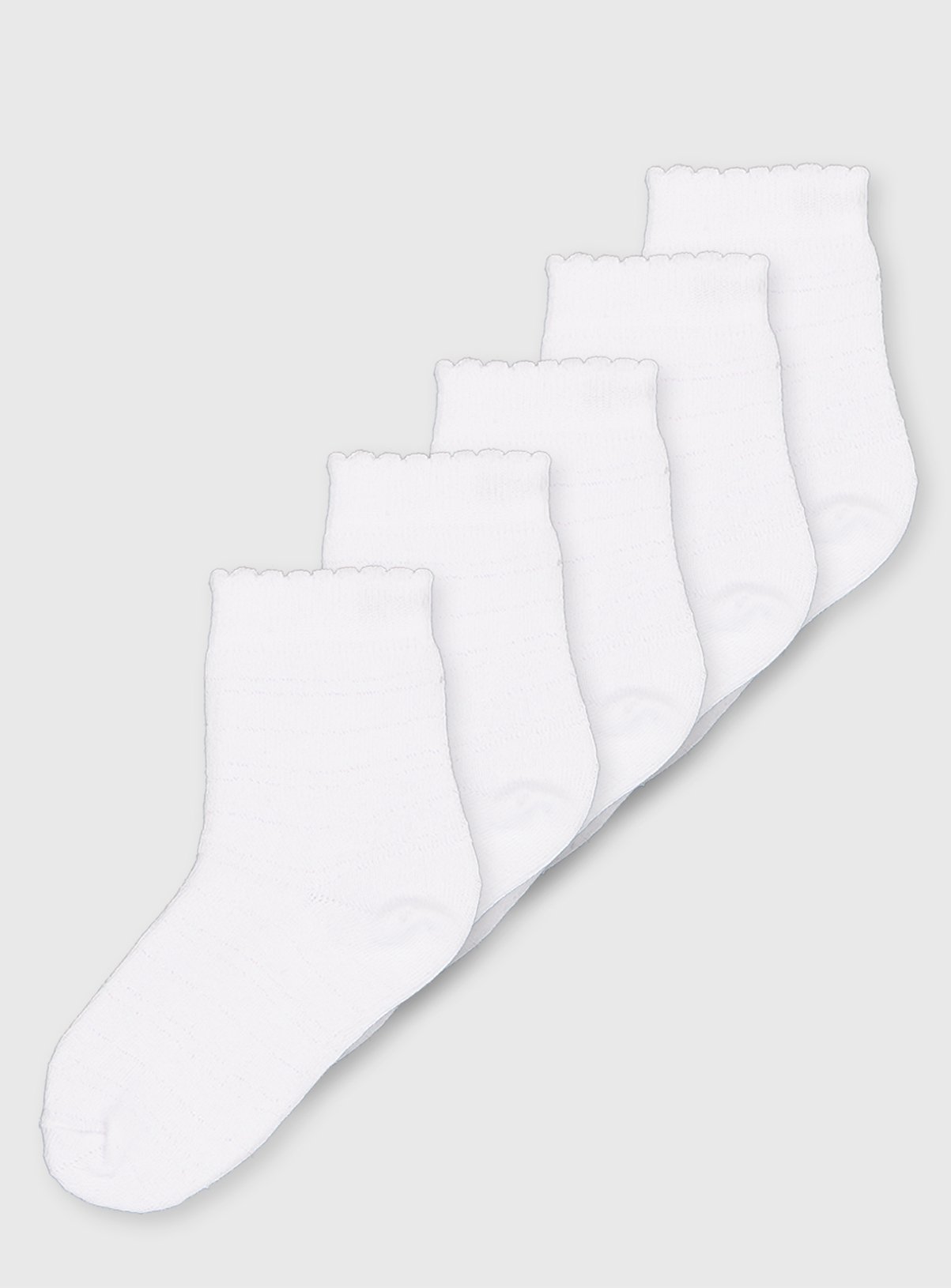 White Sparkle Stripe Socks 5 Pack 9-12 - Image 1 thumbnail
