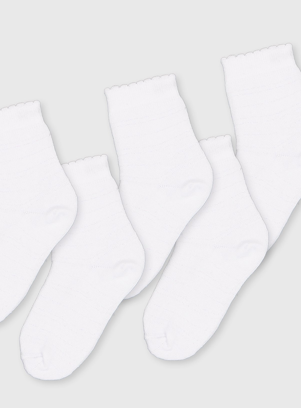 White Sparkle Stripe Socks 5 Pack 9-12 - Image 2 thumbnail