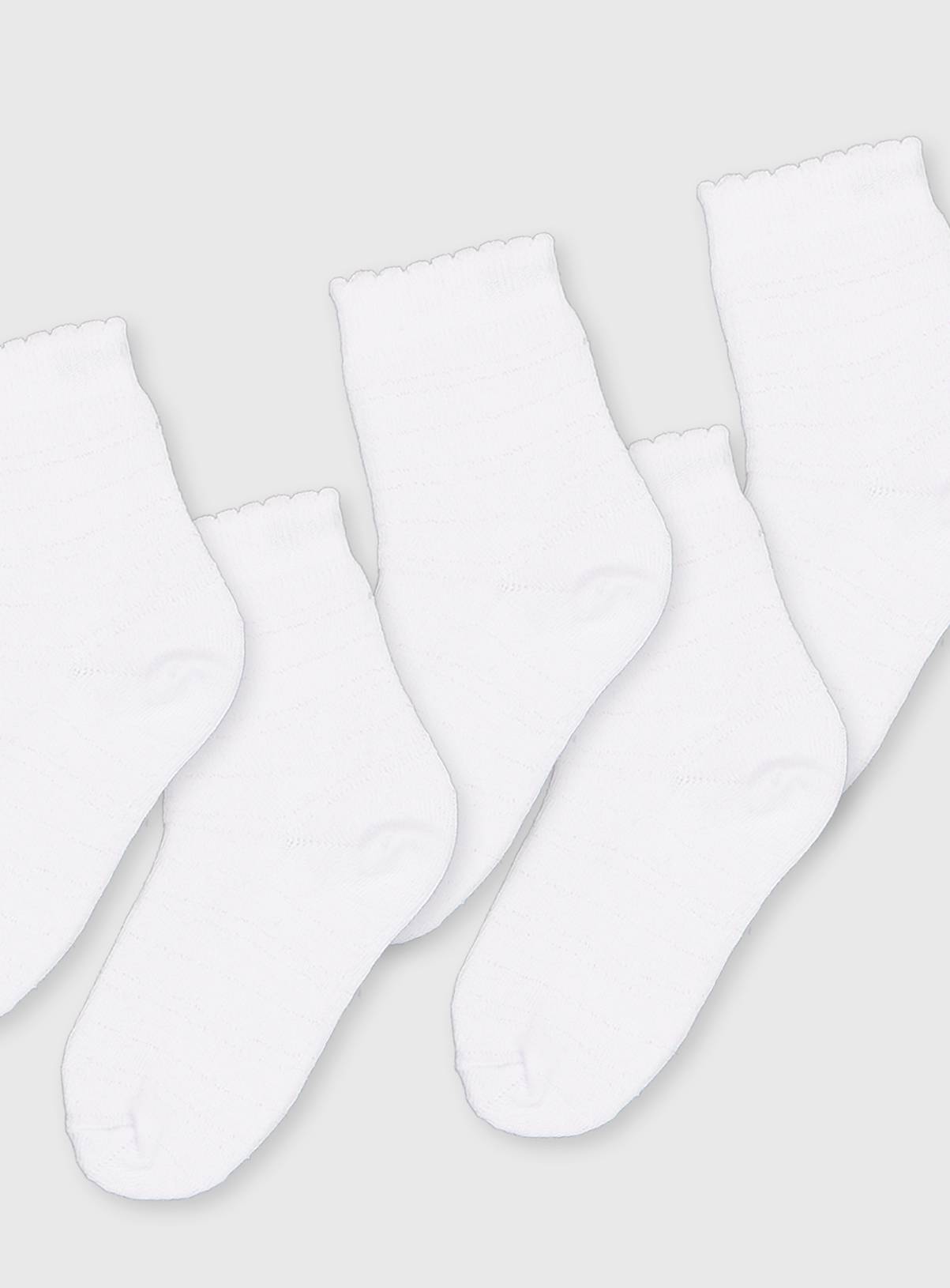 White Sparkle Stripe Socks 5 Pack 9-12 - Image 2