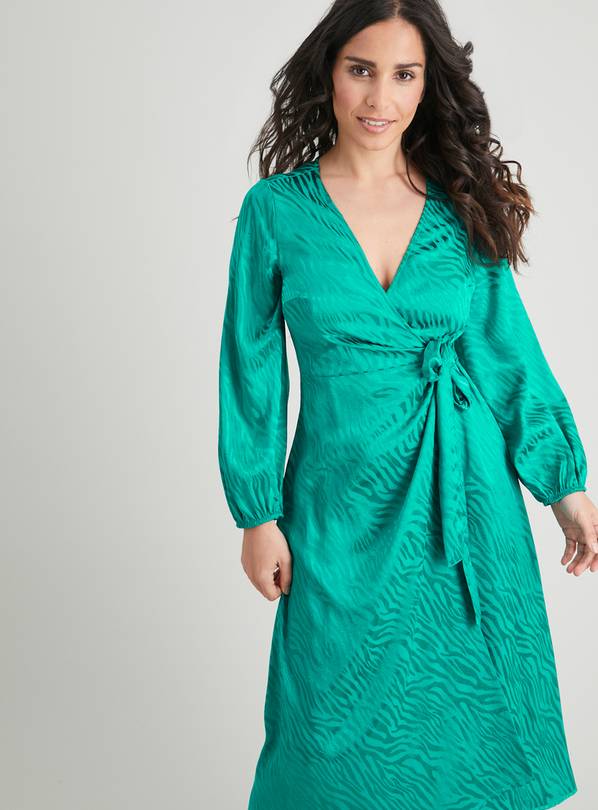 Petite satin hotsell wrap dress