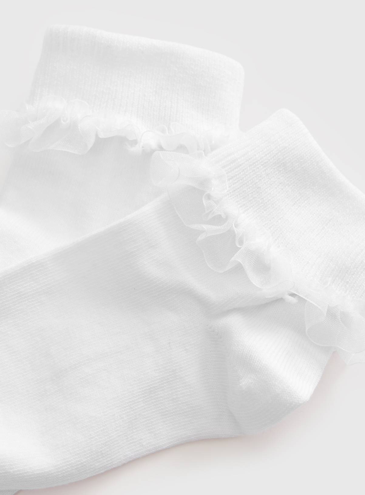 White Frilly Trim Socks 5 Pack 12.5-3.5 - Image 2