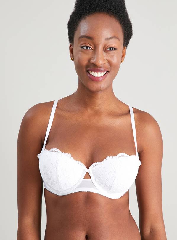 Buy White Lace Balcony Bra - 32A | Bras | Tu