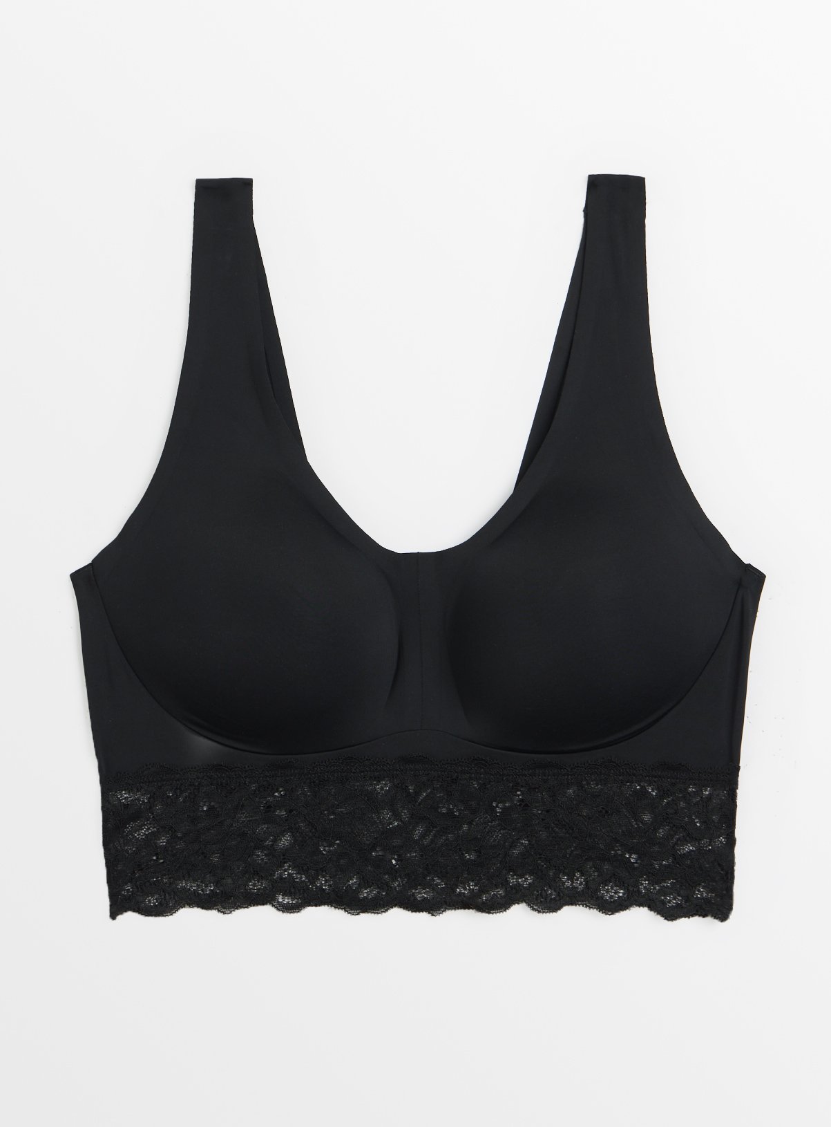 Flexform™ Black Invisible Finish Seamless Lace Bralette