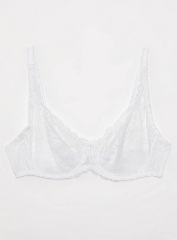 Buy White Recycled Lace Full Cup Comfort Bra 32GG, Bras