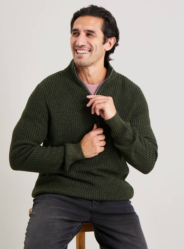 Buy Khaki Half Zip Funnel Neck Jumper XXXL Accessories Argos
