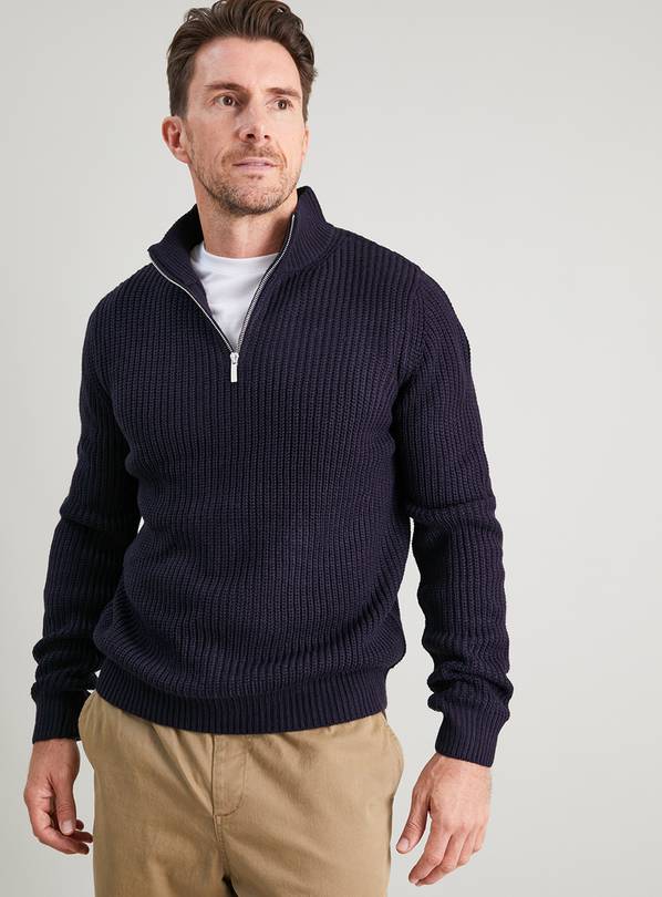 Buy Navy Half Zip Funnel Neck Jumper XXXL Jumpers and cardigans Argos