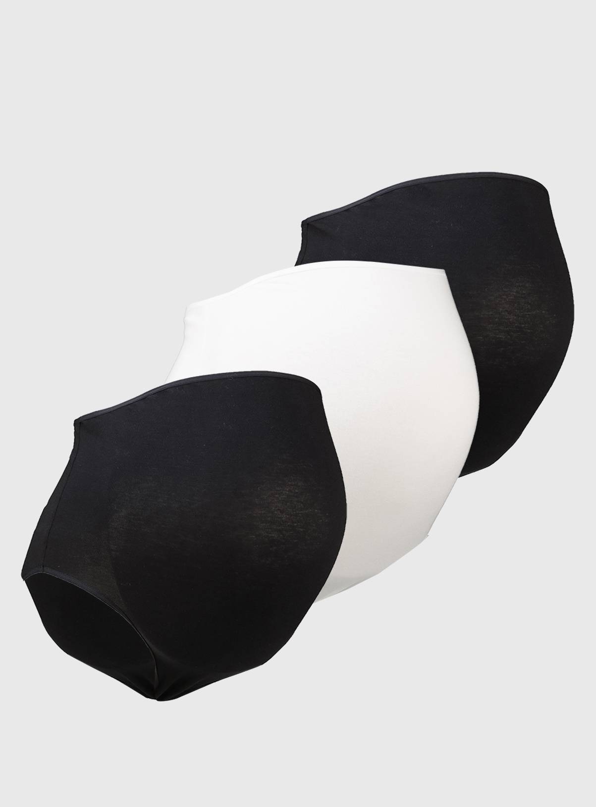 Black and White Cotton Modal® Maternity Full Knickers 3 Pack XXL - Image 1
