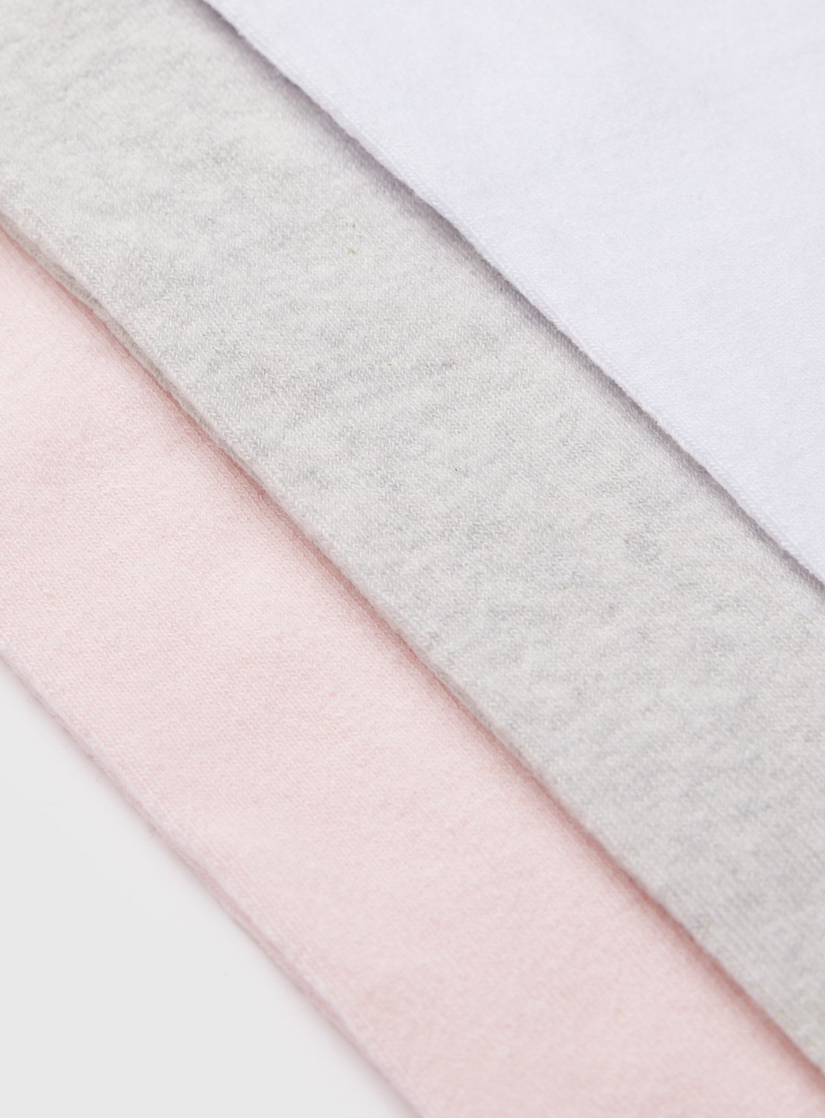 Pink, Grey & White Cotton Rich Tights 3 Pack 5-6 years - Image 2 thumbnail