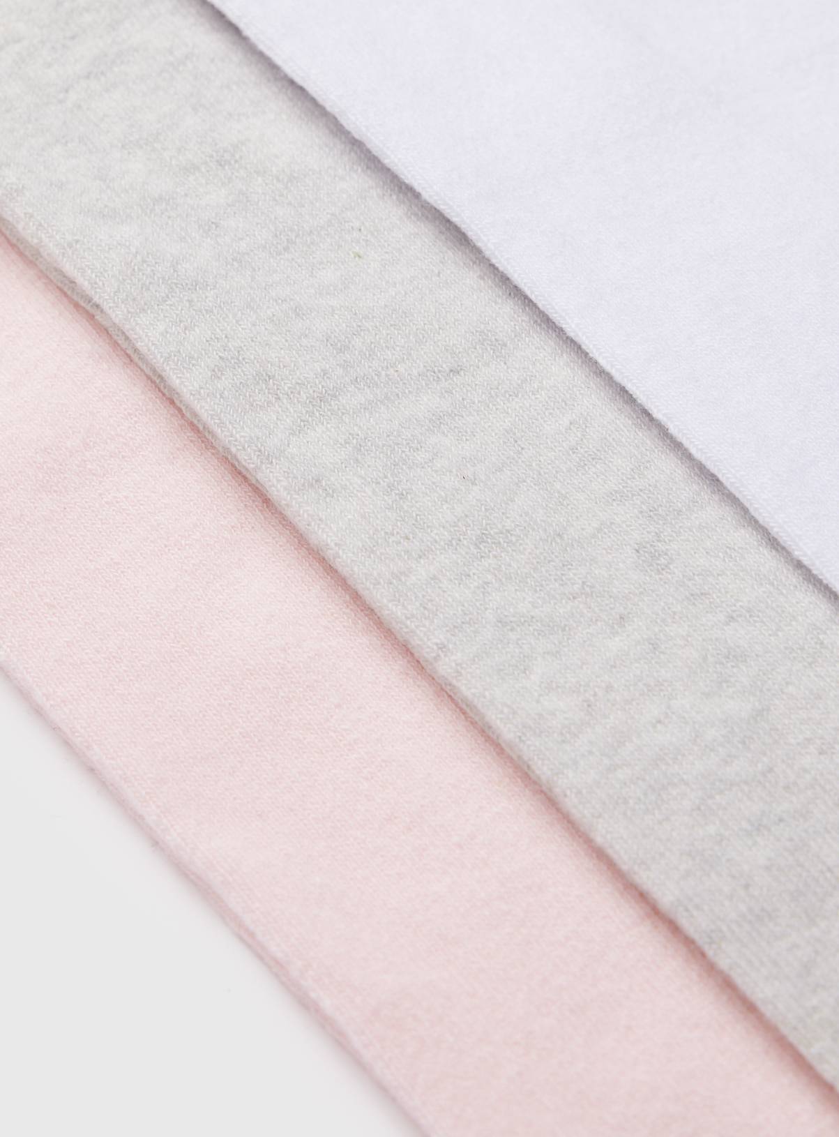Pink, Grey & White Cotton Rich Tights 3 Pack 5-6 years - Image 2