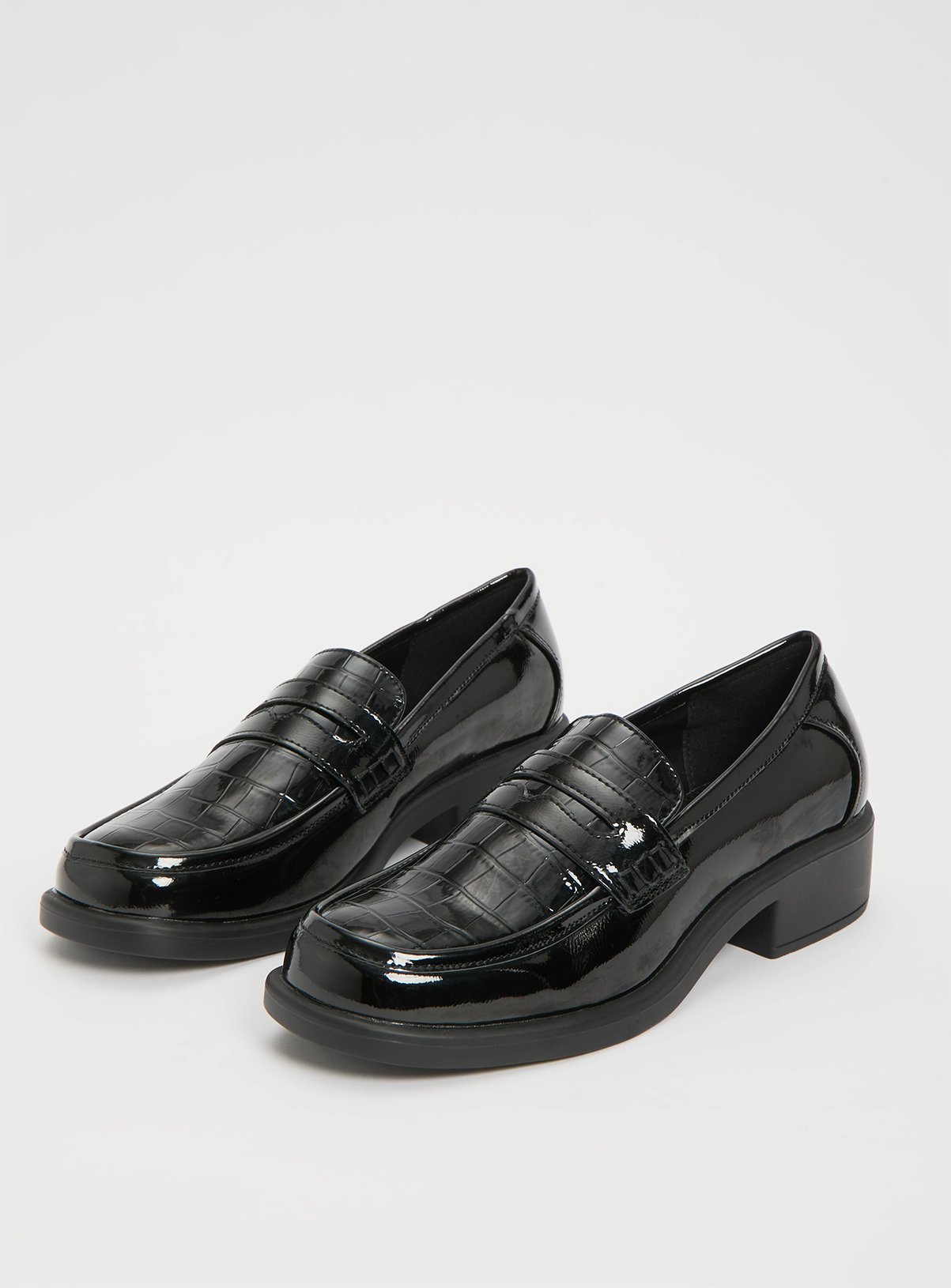 black loafer slip on