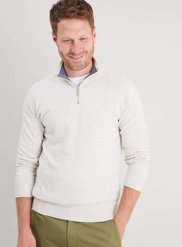 Buy Stone Half Zip Funnel Neck Jumper XXXL Jumpers and cardigans