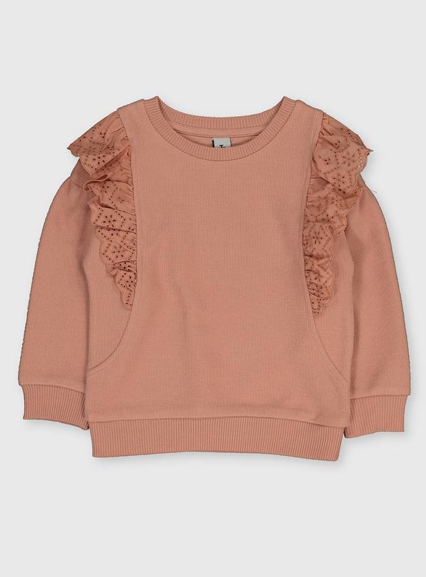 Buy Pink Broderie Lace Frill Jumper 56 years Jumpers and cardigans