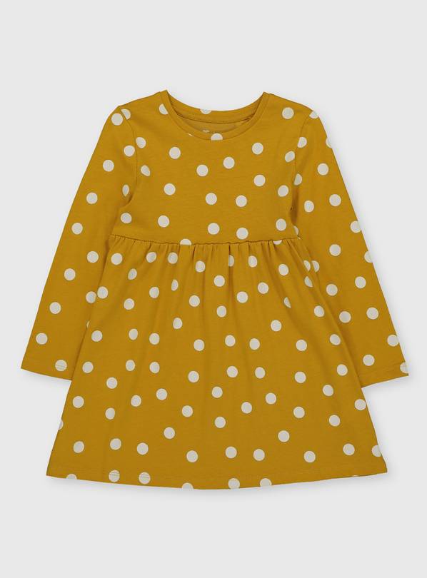 Buy Mustard Spot Print Jersey Dress 67 years Dresses, jumpsuits and outfits Argos