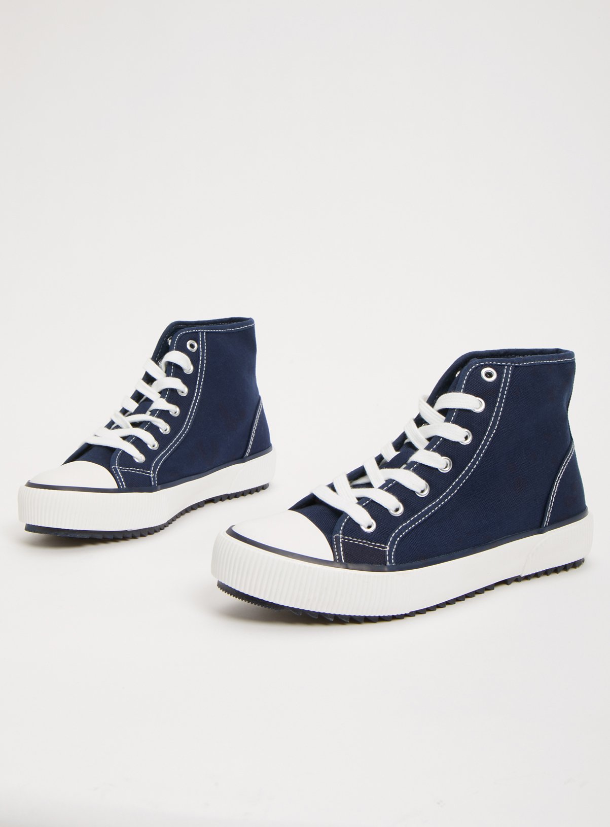 navy high top trainers womens
