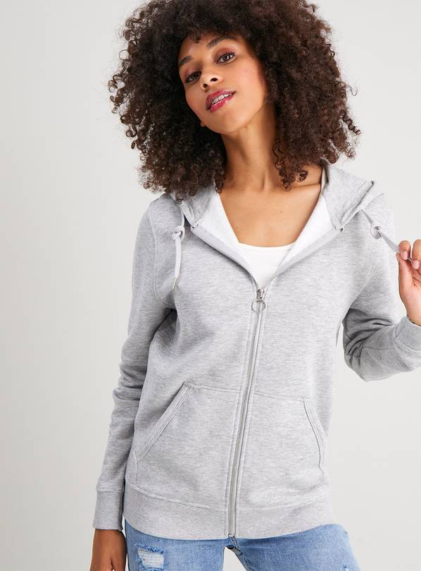 Buy Grey Zip-Through Hoodie - L | T-shirts | Argos