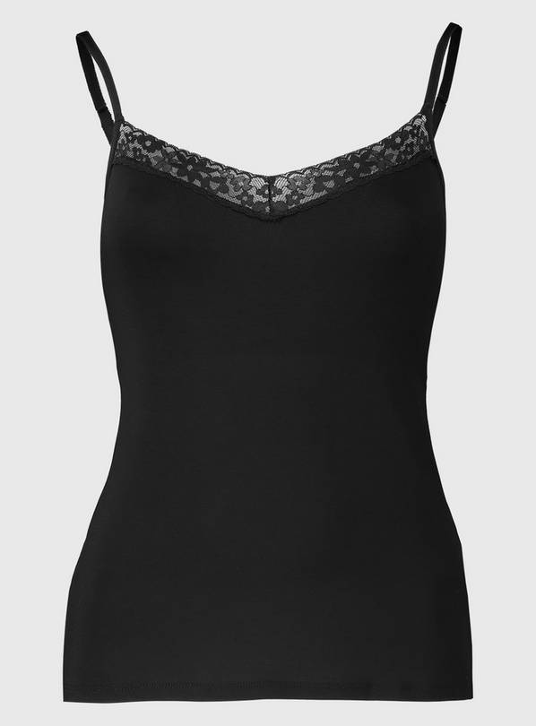 black tight fit and very transparent camisole with open