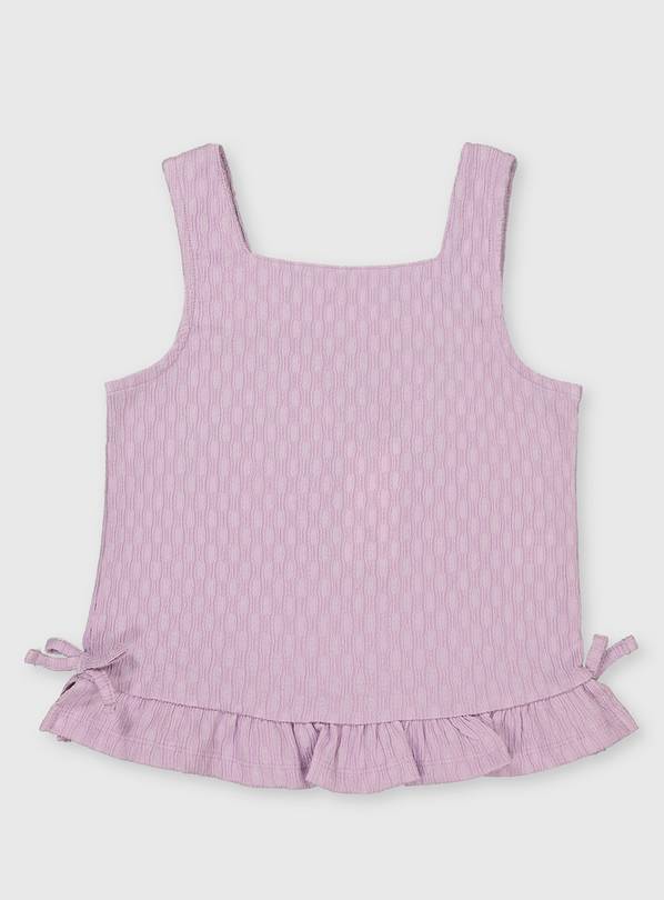 Lilac Crinkle Bow Detail Top - 3 years