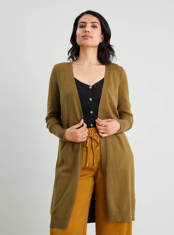 long khaki cardigan womens