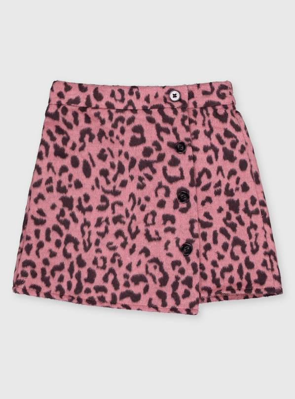 Pink Leopard Print Skirt 9 years