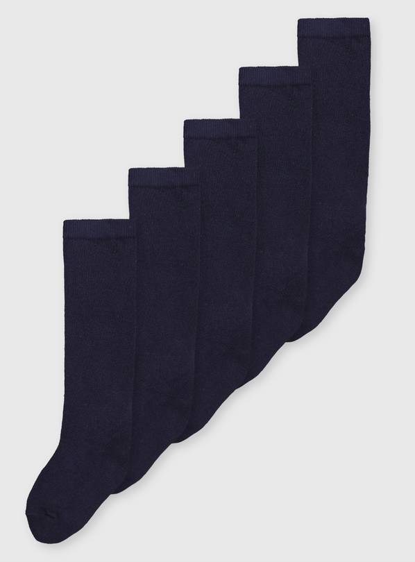 Navy Long Socks 5 Pack 12.5-3.5