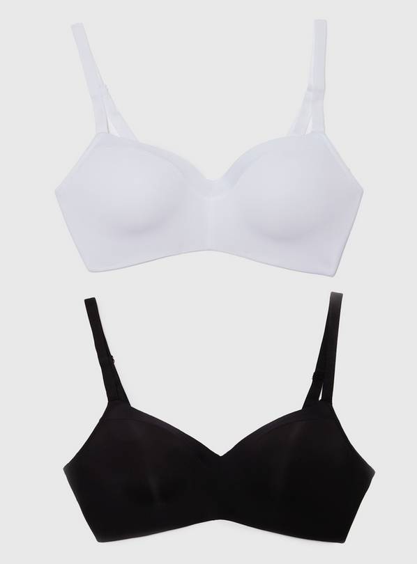 Basic Micro Support Soft Cup Bra *2 Pack* Black / White 38DD