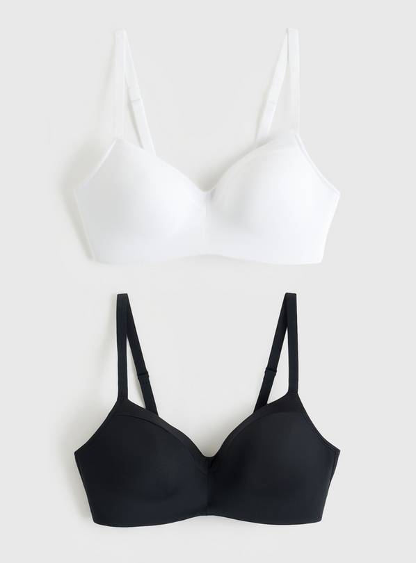 Buy Black & White T-Shirt Balcony Bra 2 Pack 32A | Bras | Tu