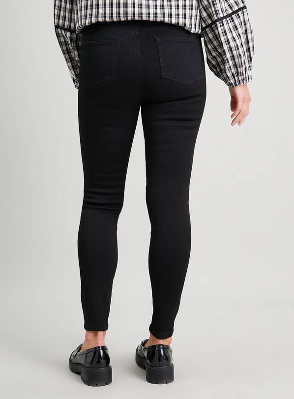 High waisted clearance tartan skinny jeans