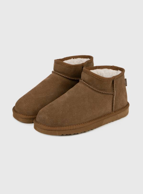Buy Tan Suede Ankle Slipper Boot 7 Slippers Argos