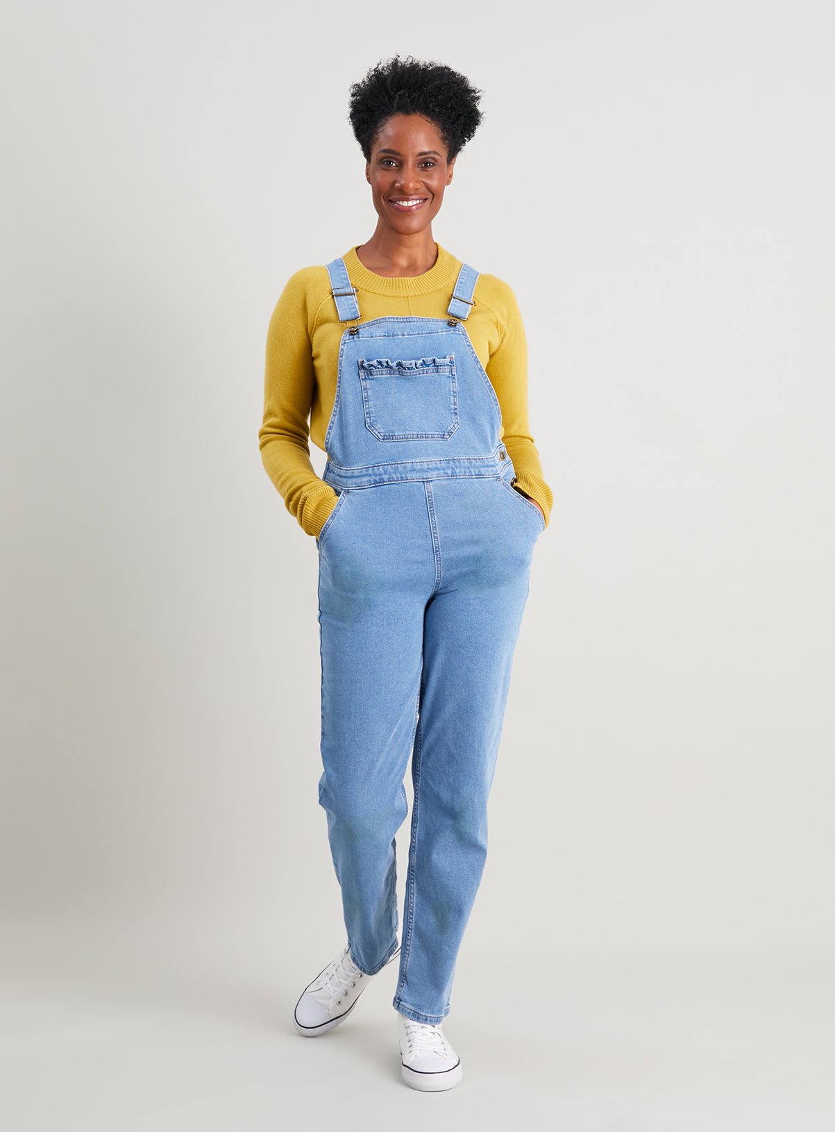 womens frill dungarees