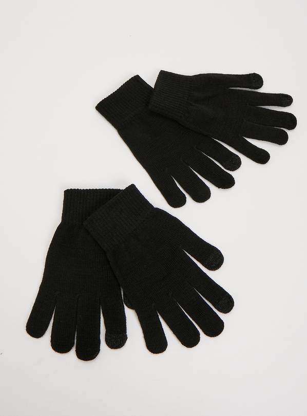 Buy Black Touch Screen Magic Gloves 2 Pack One Size Gloves Argos