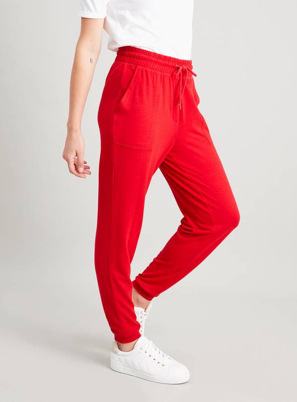 Red jogger pants hot sale womens