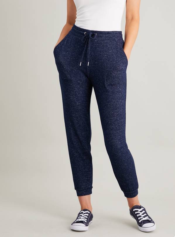 Navy Side Stripe Pintuck Joggers