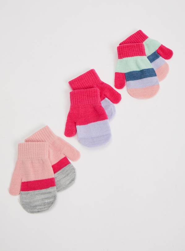 Buy Stripe Magic Mittens 3 Pack One Size Multipacks Tu