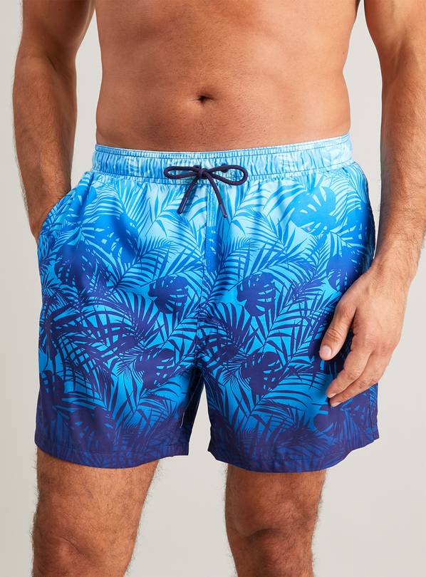 Buy Blue Ombré Tropical Recycled Swim Shorts S Swimwear Argos