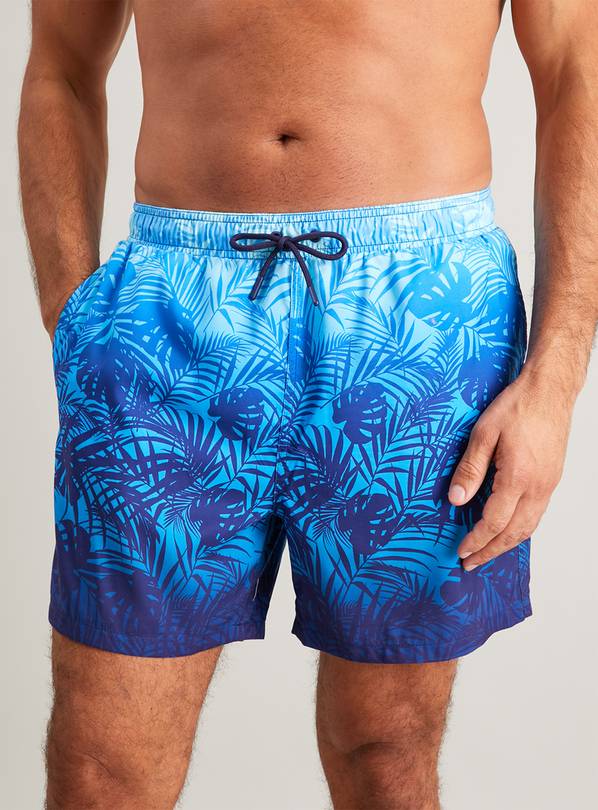 Buy Blue Ombré Tropical Recycled Swim Shorts - M | Swimwear | Argos