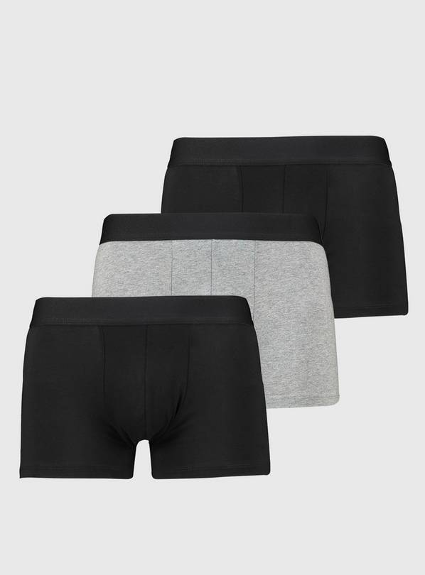 Black & Grey Hipsters 3 Pack - XXL