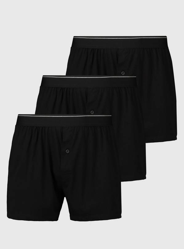 Buy Black Jersey Boxers 3 Pack XS Multipacks Argos