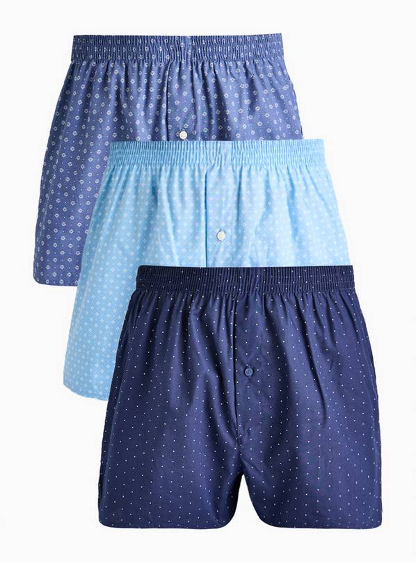 Geo Printed Woven Boxers 3 Pack XS
