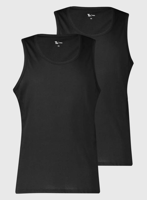 Black Sleeveless Vests 2 Pack L