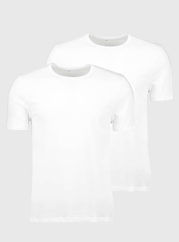 White T-Shirt Vests 2 Pack L