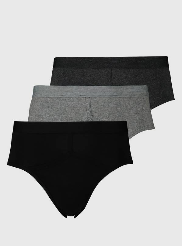 Grey & Black Briefs 3 Pack XS