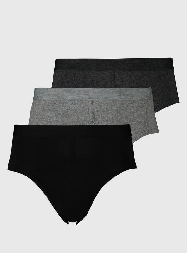 Grey & Black Briefs 3 Pack XL