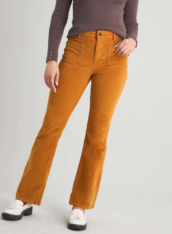 Corduroy kick flare trousers, Women's trousers