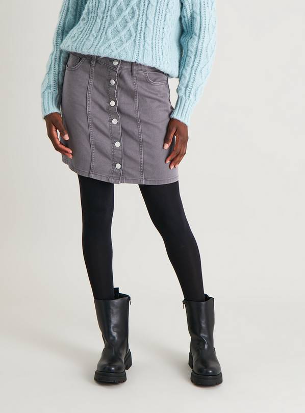 Knee length button through hotsell denim skirt